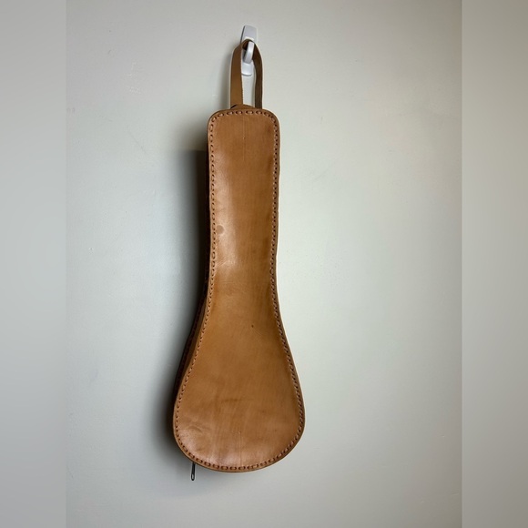 Ukelele Genuin Brown Leather Case Crossbody Strap Minimalist Neutral adjustable - Picture 2 of 14